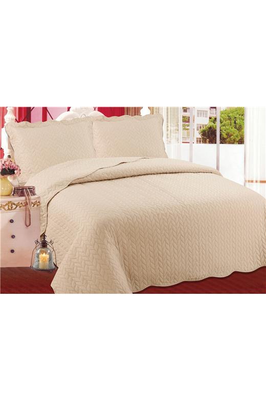 ΚΟΥΒΕΡΛΙ σετ (220cm x 240cm + 2 x 50cm x 70cm) φύλλο light brown
