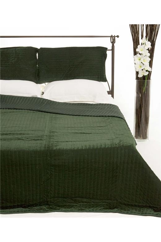 ΚΟΥΒΕΡΛΙ σετ (220cm x 240cm + 2 x 50cm x 70cm  VELVET πράσινο