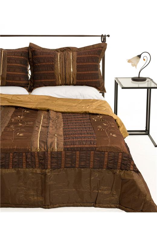 ΚΟΥΒΕΡΛΙ  σετ )160cm x 220cm + 1 x 50cm x 70cm) 10506 καφέ