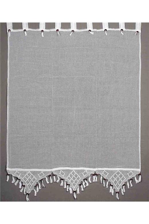 κουρτίνα 2003/1 (120cm x 150cm) λευκή με τιράντα