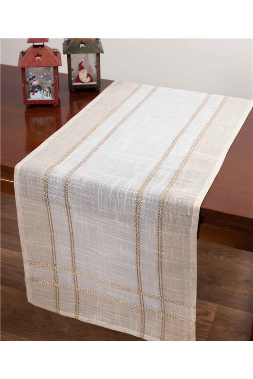 χριστουγεννιάτικο τραπεζομάντηλο (160cm x 320cm) 2448 ivory