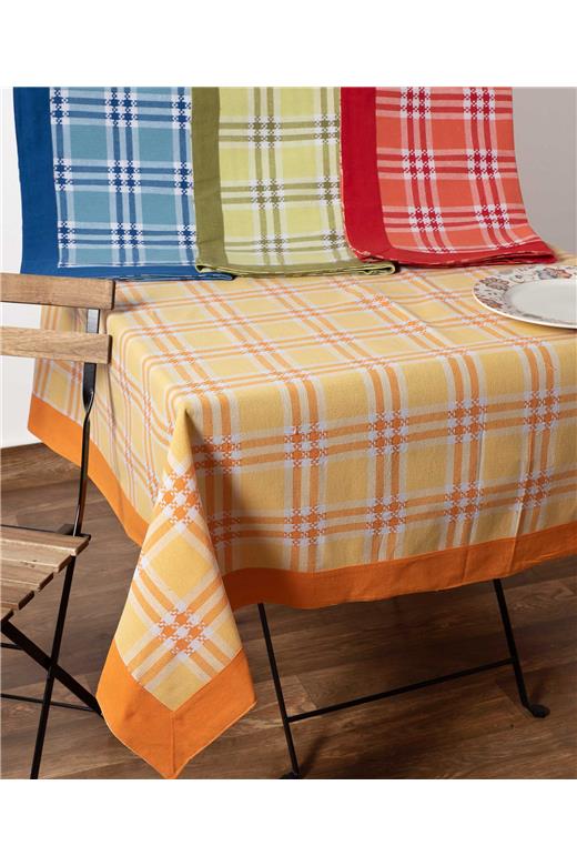 τραπεζομάντηλα (140cm x 240cm)  moda λευκό καρό κόκκινο