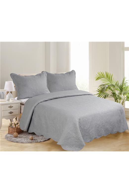 ΜΟΝΟ ΚΟΥΒΕΡΛΙ SOLID (160cm x 220cm + 1 x 50cm x 70cm ) LIGHT GREY/ DARK GREY