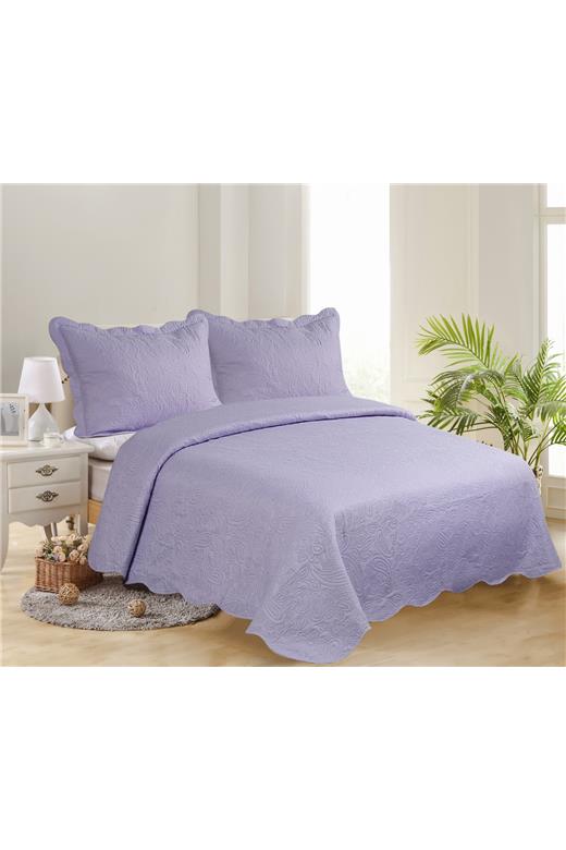 ΥΠΕΡΔΙΠΛΟ ΚΟΥΒΕΡΛΙ (220cm x 240cm + 2 x 50cm x 70cm )SOLID LIGHT LILA/ DARK LILA
