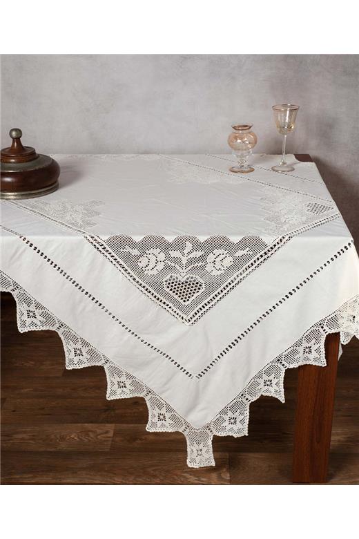 Χειροποίητο τραπεζομάντηλο 1460 (170cm x 220cm) μπέζ