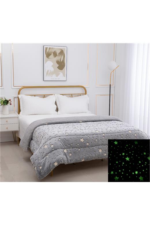 Παιδικό φωσφοριζέ κουβερτοπάπλωμα star (170cm x 220cm) γκρί