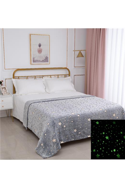 Παιδική φωσφοριζέ κουβέρτα star (170cm x 220cm) γκρί