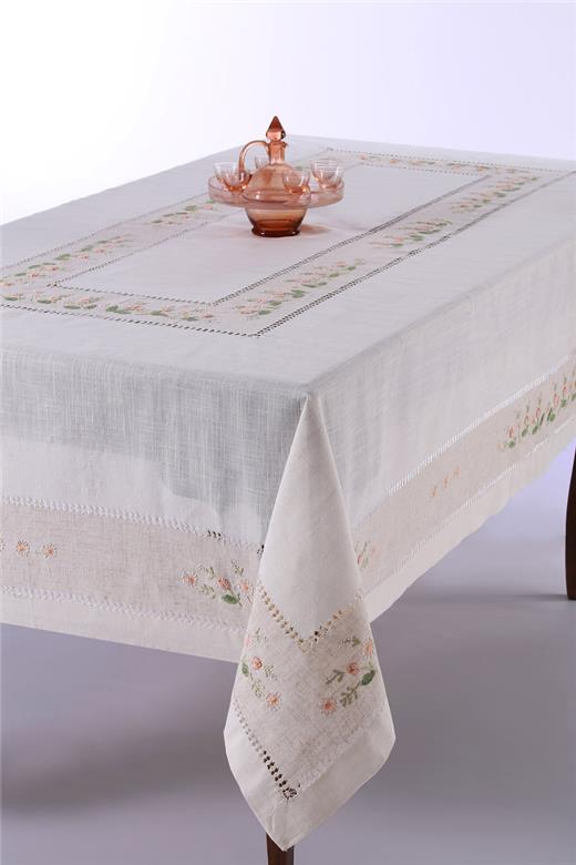Χειροποίητο τραπεζομάντηλο 9858 (170cm x 270cm) ρόζ