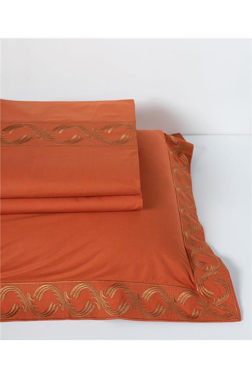 σεντόνια βαμβακερά ( 230cm x 250cm 2x 50cm x 70cm) M110 κεραμιδί