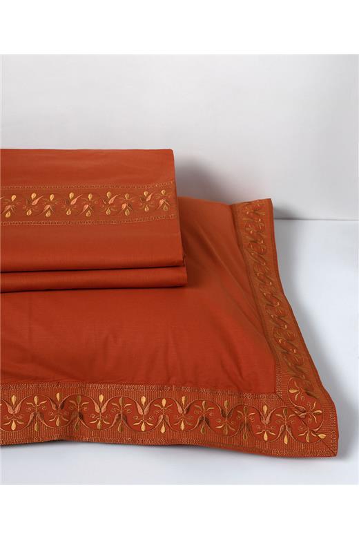 σεντόνια βαμβακερά ( 230cm x 250cm 2x 50cm x 70cm) M126 κεραμιδί