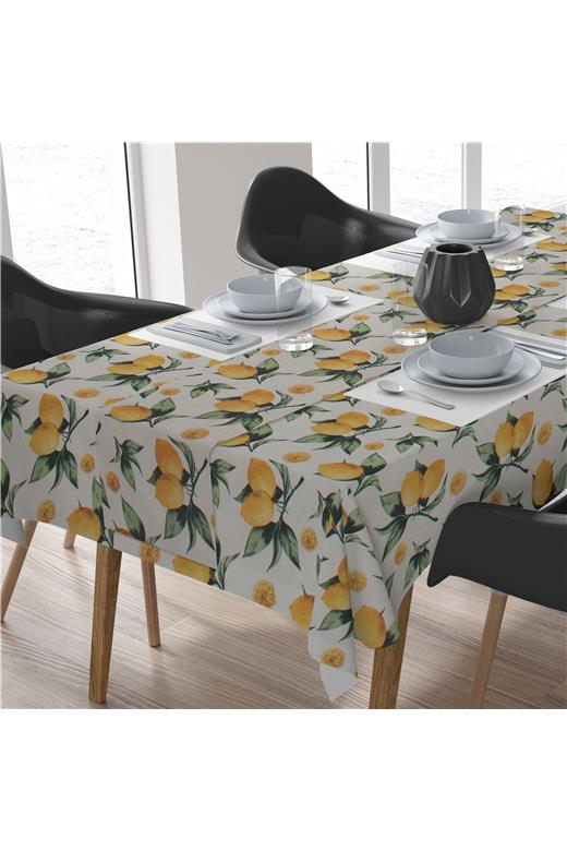 ΑΛΕΚΙΑΣΤΟ ΣΕΤ 2 τεμ (ΤΡΑΠ/ΛΟ 140Χ220/ΤΡΑΒΕΡΣΑ 40Χ220) ΕΝΗΛ Cott/Pol 70/30  Lemon 457 White-Yellow