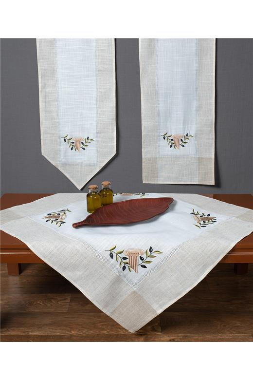 Τραπεζομάντηλο N3 (135cm x 175cm) oval ivory