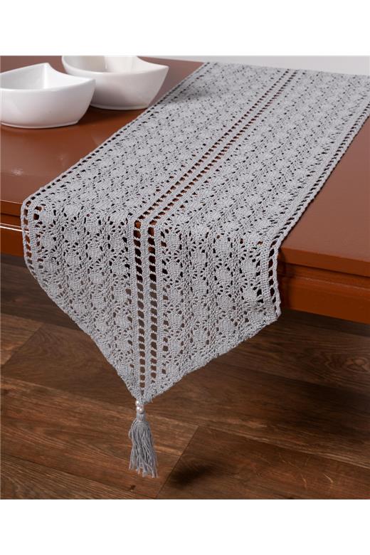 Πλεκτή τραβέρσα c210 (32cm x 160cm) γκρί