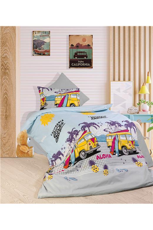 ΣΕΝΤΟΝΙΑ ΕΜΠΡΙΜΕ ΣΕΤ 4 τεμ Aloha 393 220Χ240 Grey-Sky Blue Cott/Pol 70/30