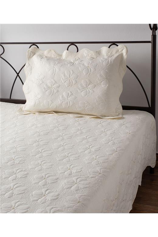 ΚΟΥΒΕΡΛΙ σετ (160cm x 220cm + 1 x 50cm x 70cm) M150 ivory